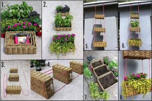 Hanging Wicker Basket Planter