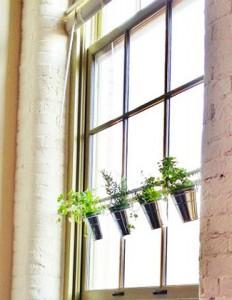 Curtain Rod Hanging Planters