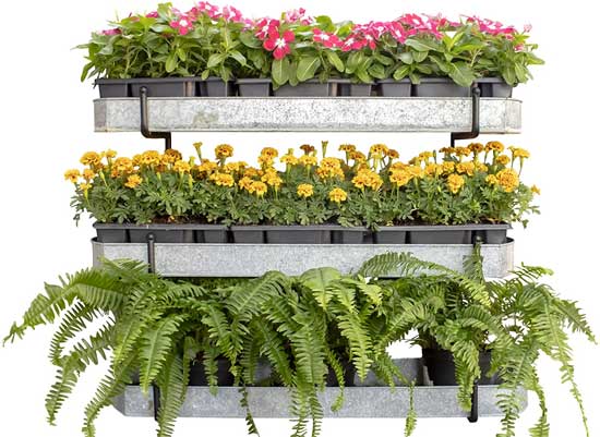 3-Row Planter to Hang on Fence or Wall