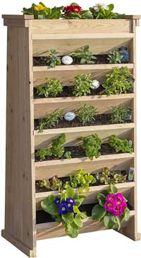 Yardcraft Vertical Planter with 6 Dual-Sided Shelves and Top Planting Container