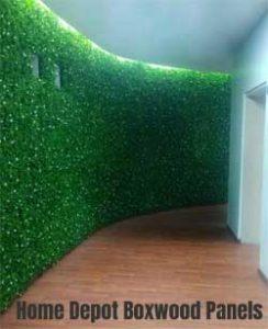 Home Depot Boxwood Wall Panels with Small White Flowers