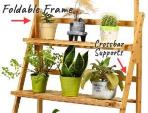 Foldable Plant Stand is Easy to Move, Carry and Set Up