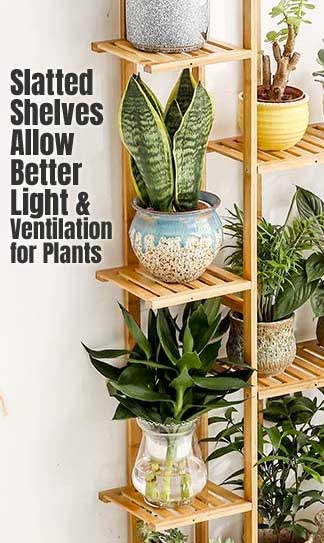 Slatted Shelves on 9-Tier Plant Rack Allows better Light and Ventilation for Plants