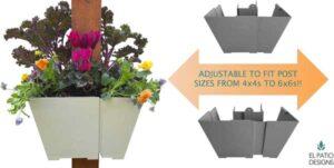 Adjustable Post Planters Fit Wood Posts Between 4x4 and 6x6 inches wide