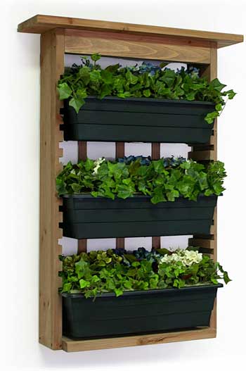 Algreen Garden View Vertical Planter with Slider Out Plant Baskets