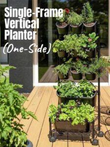 Single Frame Watex Vertical Planter with 9 Pots - Use Against a Wall, for Smaller Gardens