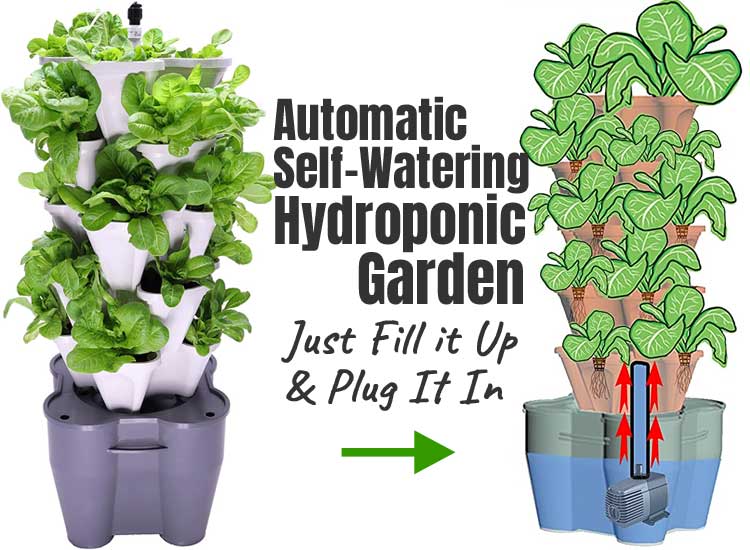 Automatic Self Watering Hydroponic Vertical Lettuce Garden Home Kit