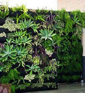 Vertical Garden Green Wall Made with Felt Plant Pockets